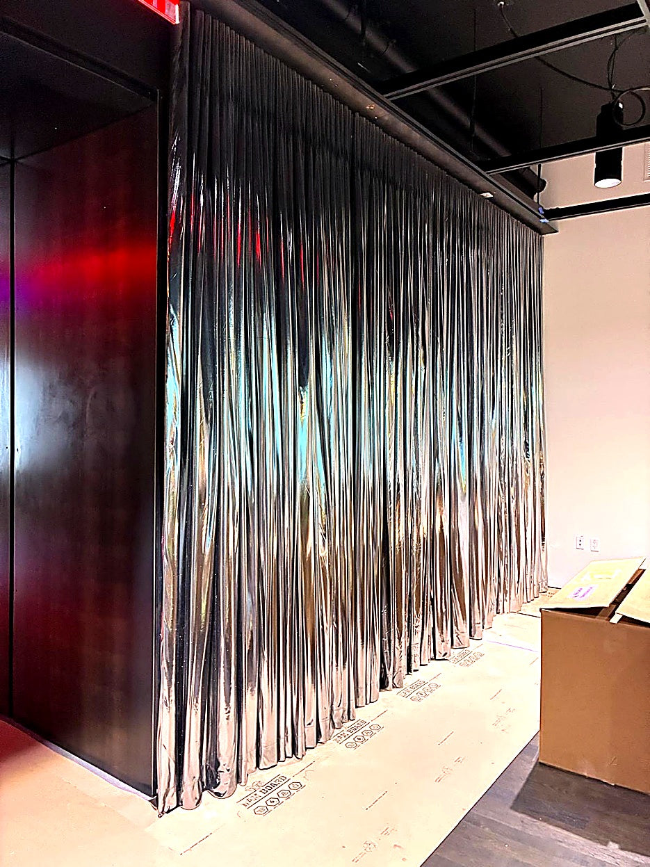 Ken Fulk &mdash; Metallic drapery installation close-up
