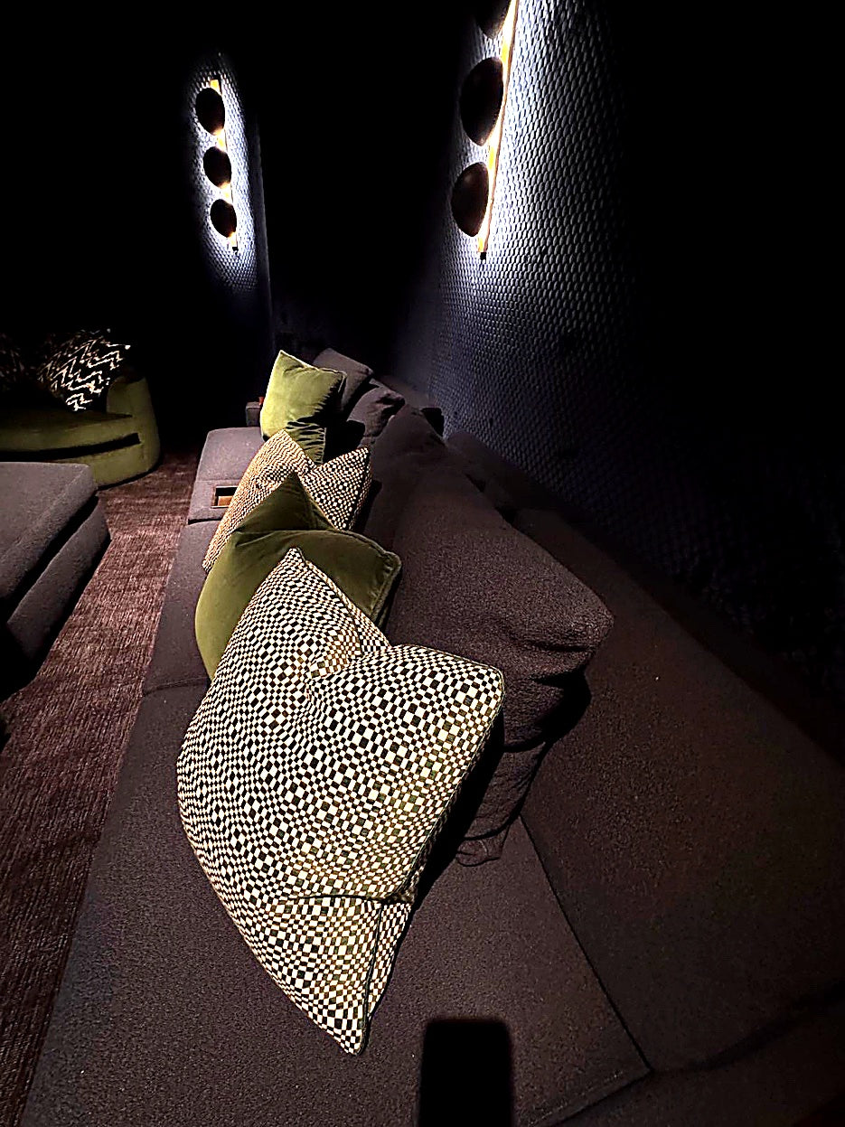 Perry D. Smith &mdash; Media room pillows side perspective